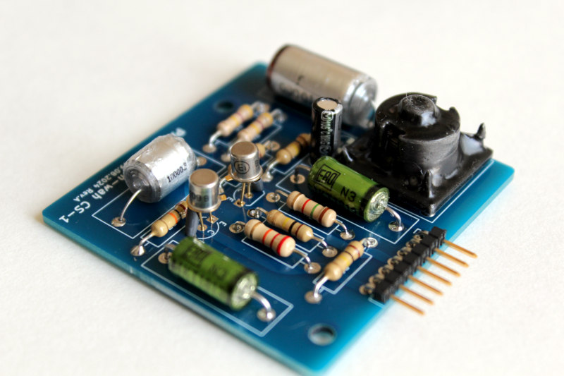 Foto del circuito PACOFX Wah-wah CS-1 ensamblado